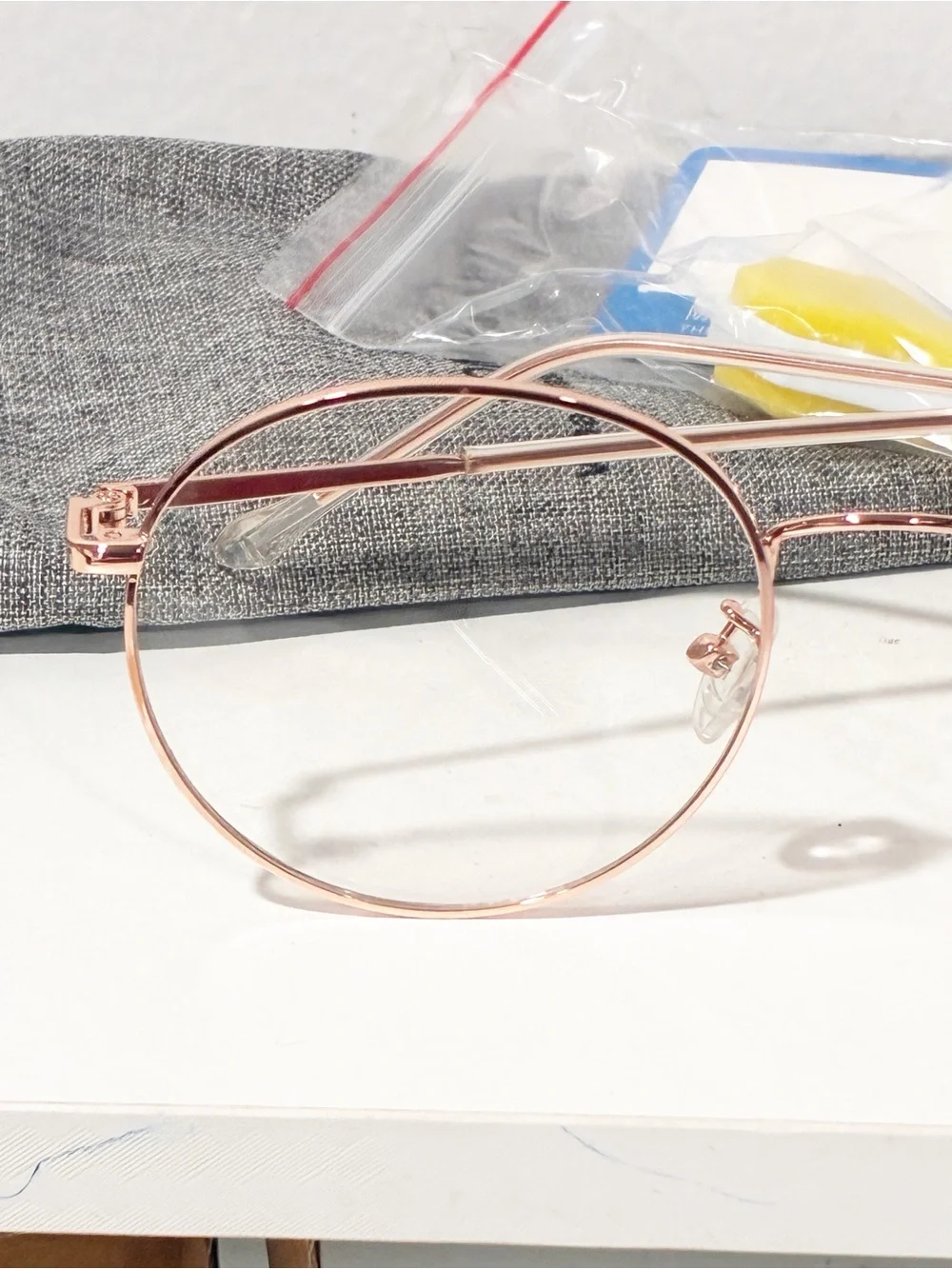POMIDEA Blue Light Blocking Glasses Anti-Fatigue Computer Reading Gold Frame NEW